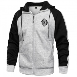 Casual Contrast Panels Raglan Sleeve Zip Up Hoodie