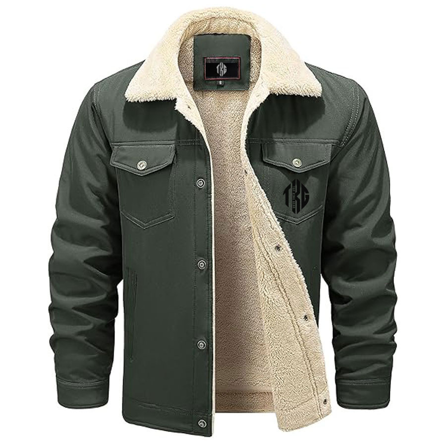  Casual Sherpa Fleece Lined Jacket With Fur Collar