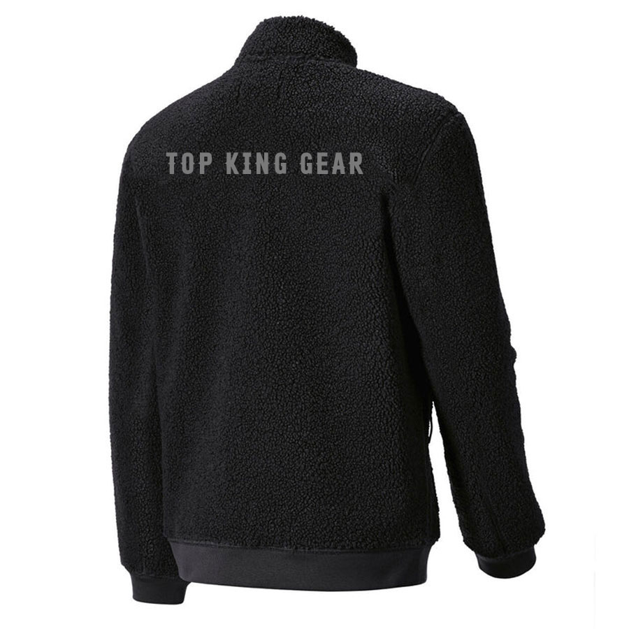 SHERPA  FLEECE STAND COLLAR JACKET:-
