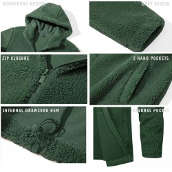 Casual Warm sherpa Fleece Hooded Jacket:-