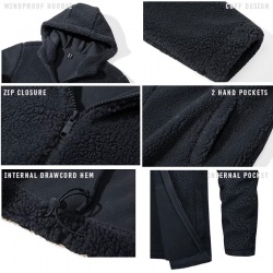 Casual Warm sherpa Fleece Hooded Jacket:-