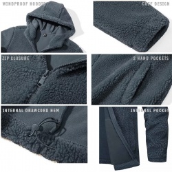 Casual Warm sherpa Fleece Hooded Jacket:-