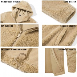 Casual Warm sherpa Fleece Hooded Jacket:-