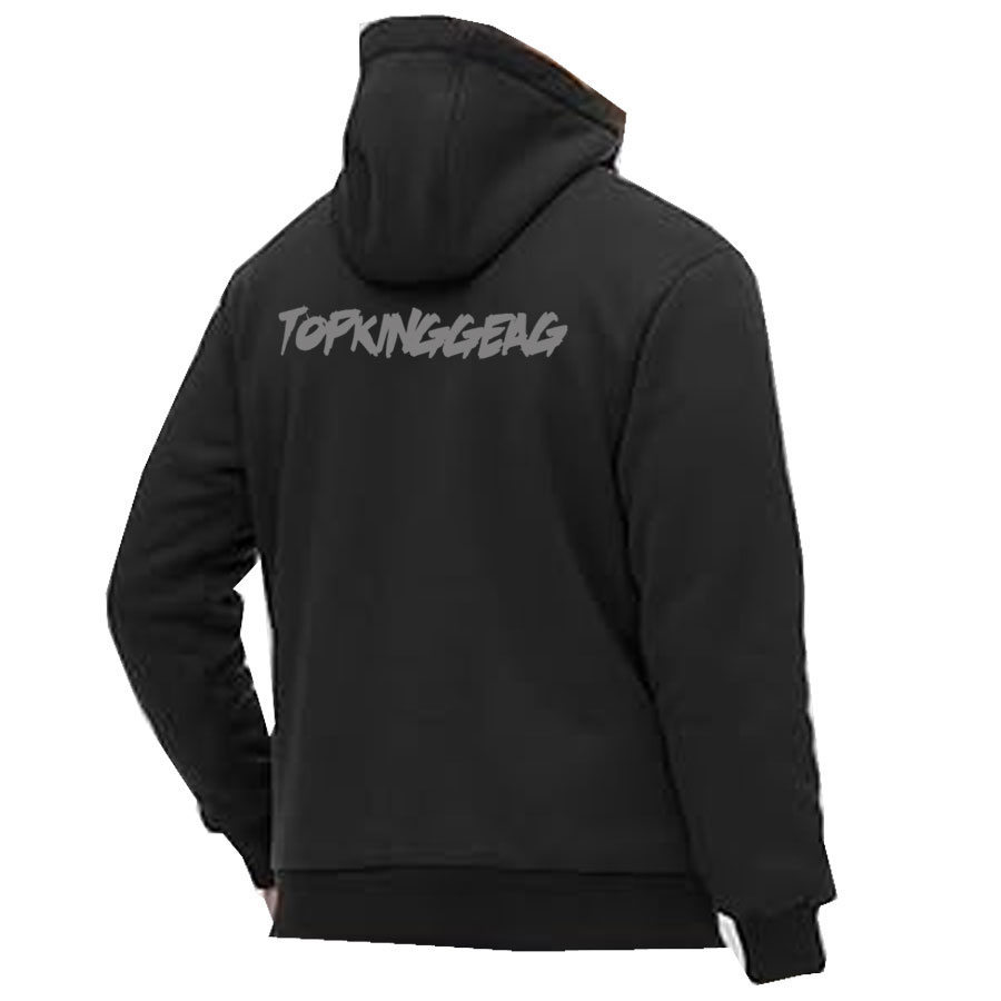 Sherpa Fleece Lined Zip Up Hooded Jacket:-