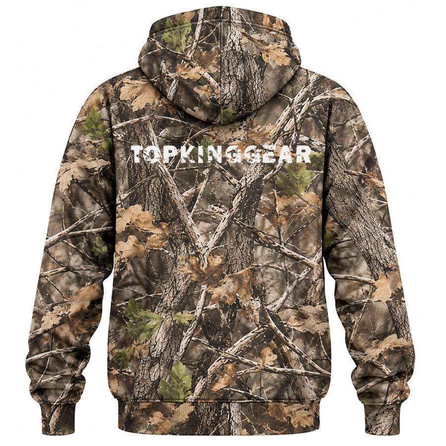 TOPKINGGEAR Premium Camouflage Hunting Zip-Up Hoodie for Men
