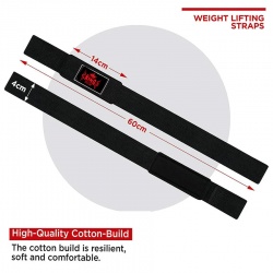 Black Weightlifting Training Gym Wrist Straps:-