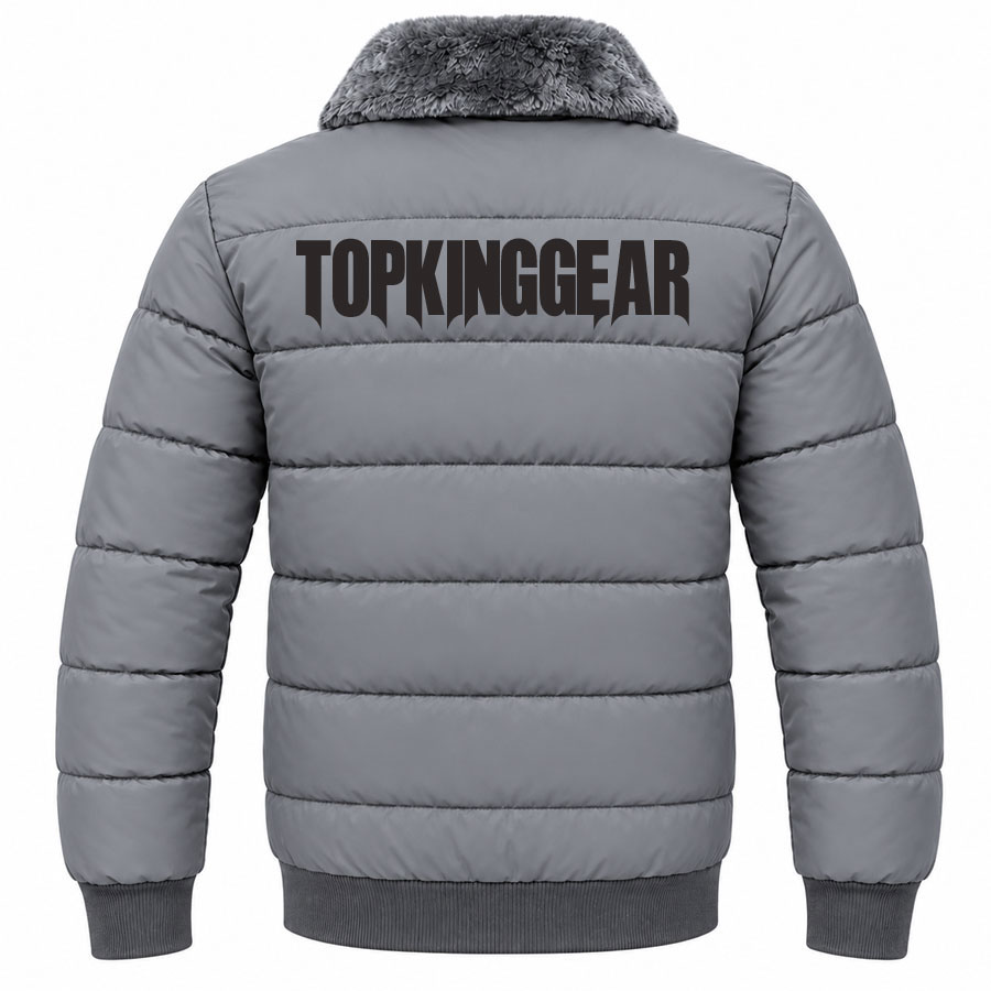  TOP KING GEAR Premium Black Fur Collar Quilted Puffer Bomber Jackets