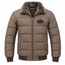  TOP KING GEAR Premium Black Fur Collar Quilted Puffer Bomber Jackets