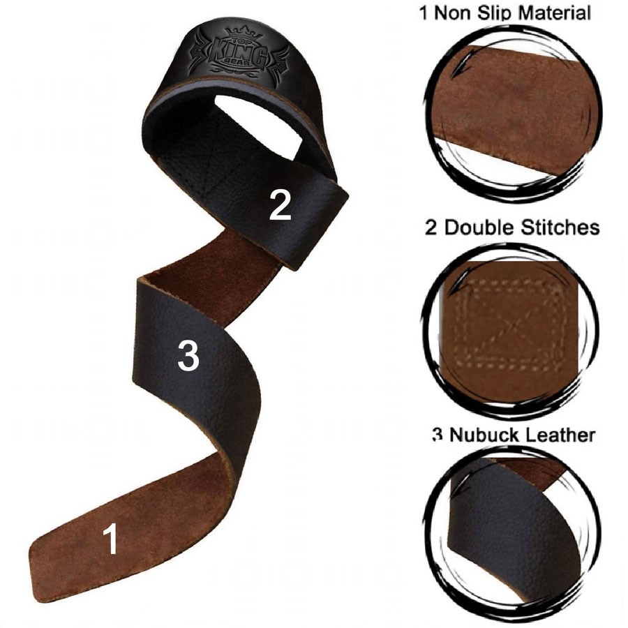 TOP KING GEAR LEATHER LIFTING STRAPS & WRIST SUPPORT