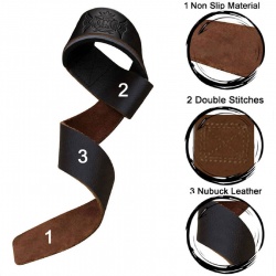 TOP KING GEAR LEATHER LIFTING STRAPS & WRIST SUPPORT