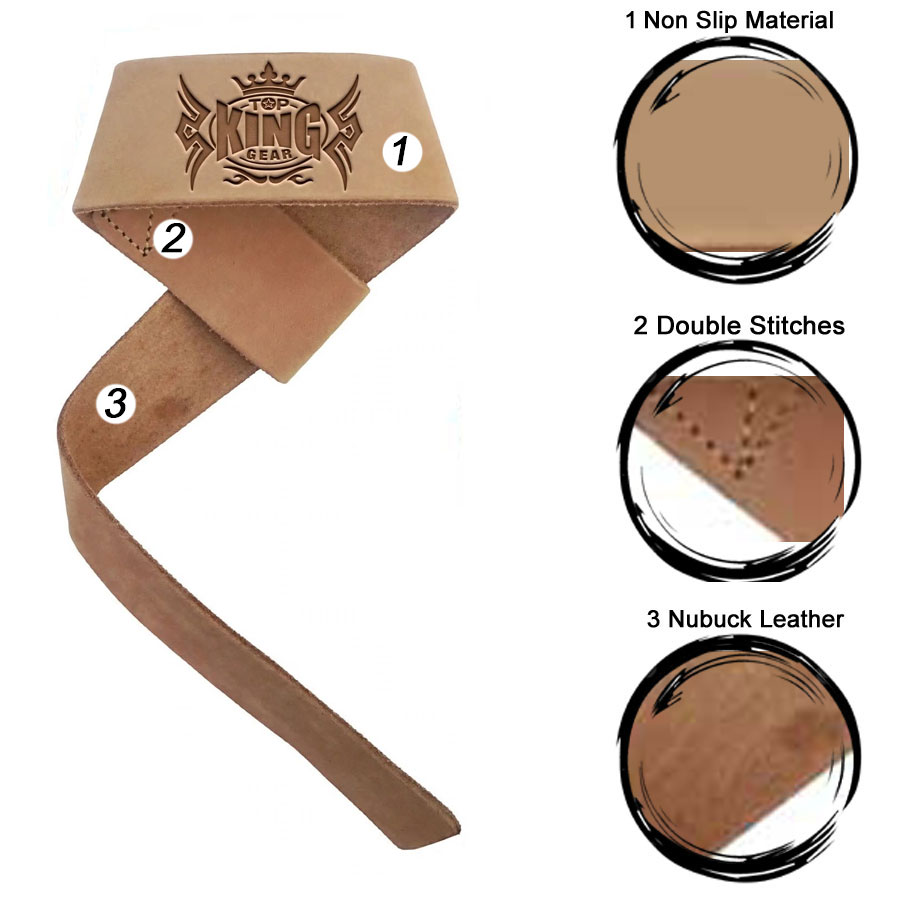 Premium Quality Genuine Cowhide Leather Weight Lifting Gym Straps:-