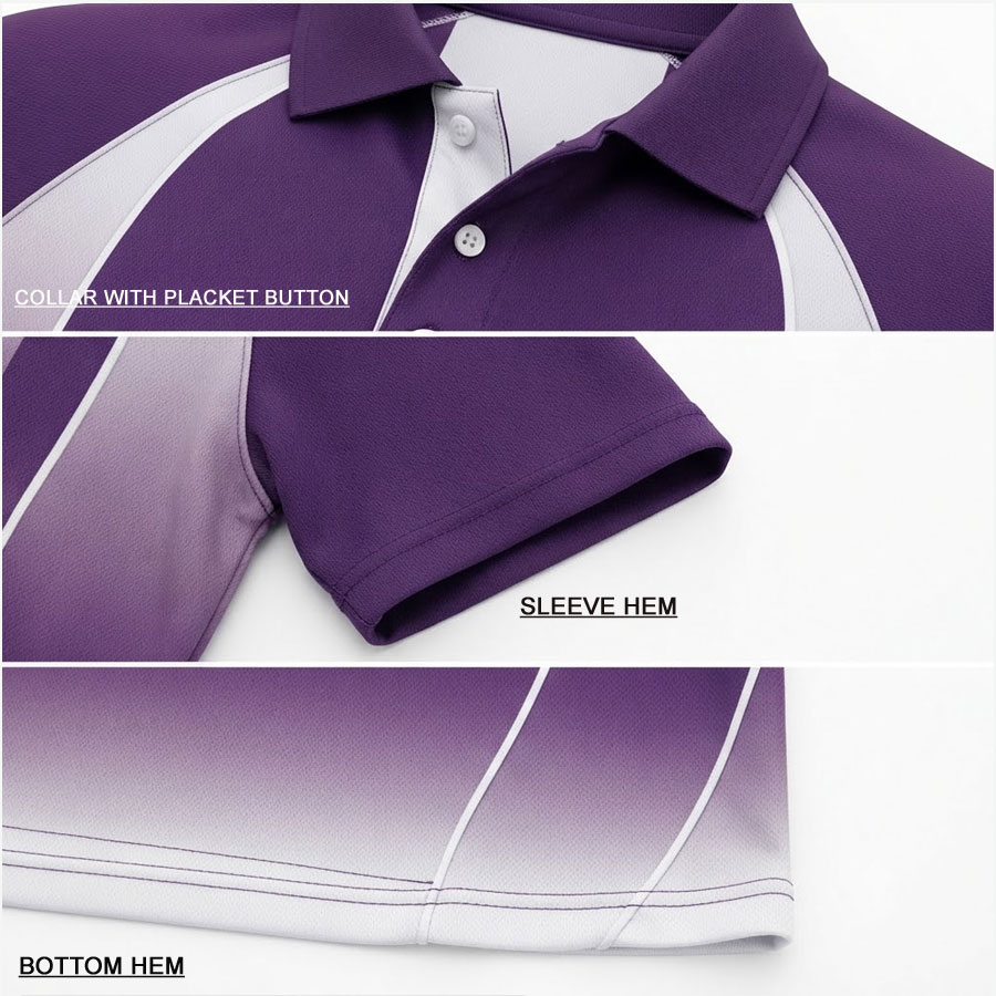 TOPKINGGEAR Premium Custom 100% Polyester Sublimation Polo Shirts