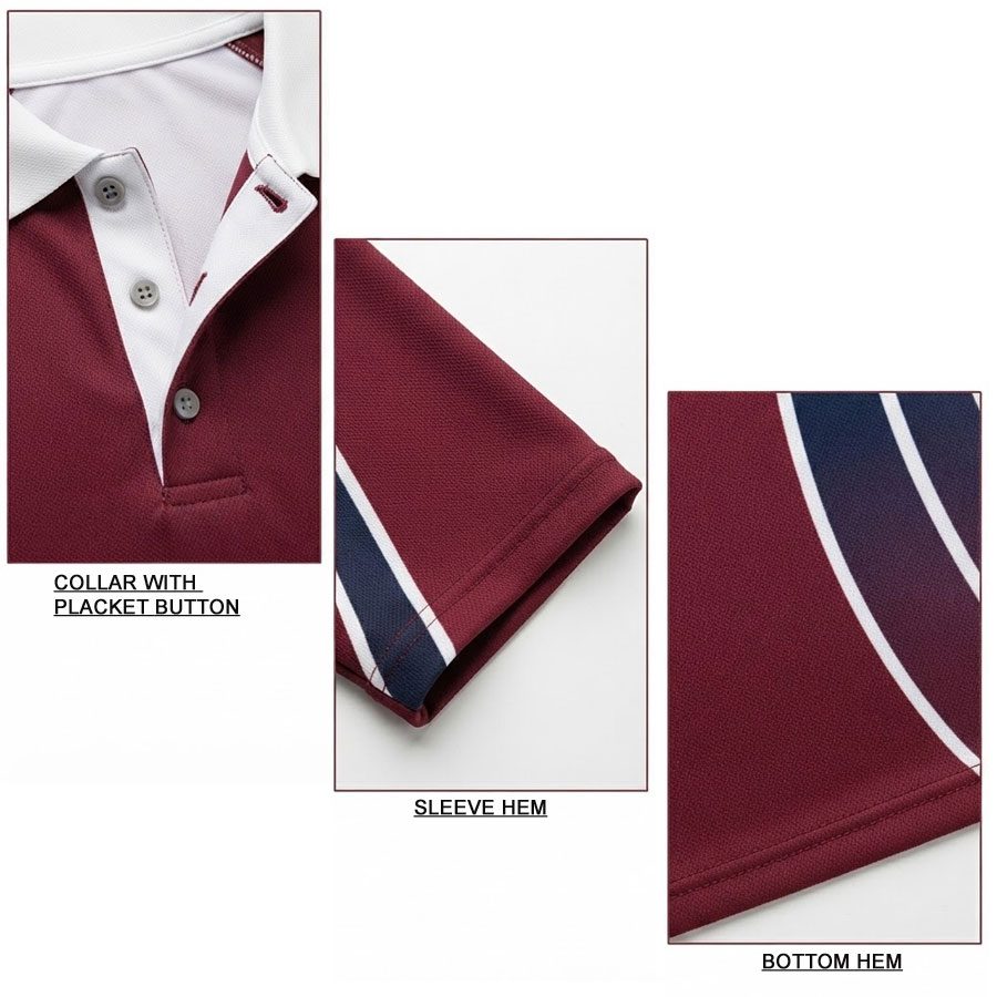 TOPKINGGEAR 100% Polyester Sublimation Polo Shirt