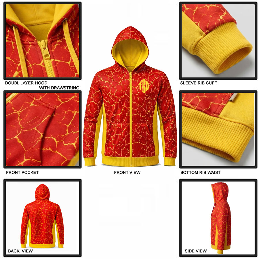 TOPKINGGEAR Premium Quality All-Over Sublimation Sports Hoodie