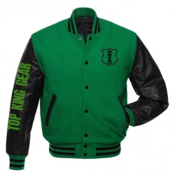 Black Wool Arm Leather Baseball Varsity Jackets