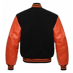 Black Wool Red Arm Leather Varsity Jacket Baseball Jacket