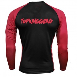Contrast Color Long Sleeve Compression Rash Guard:-