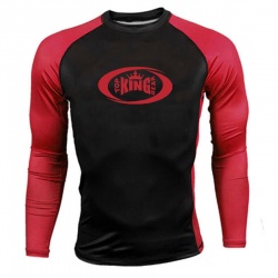 Contrast Color Long Sleeve Compression Rash Guard:-