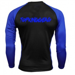Contrast Color Long Sleeve Compression Rash Guard:-