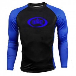 Contrast Color Long Sleeve Compression Rash Guard:-