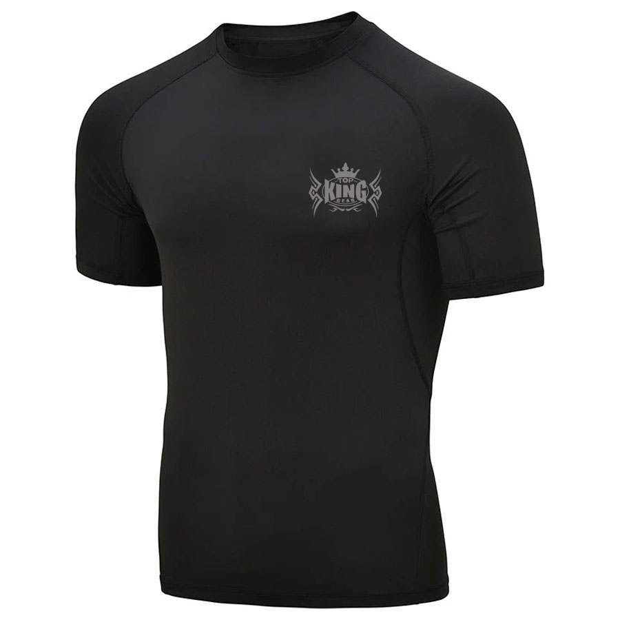 Short Sleeve Black Rash Guard:-