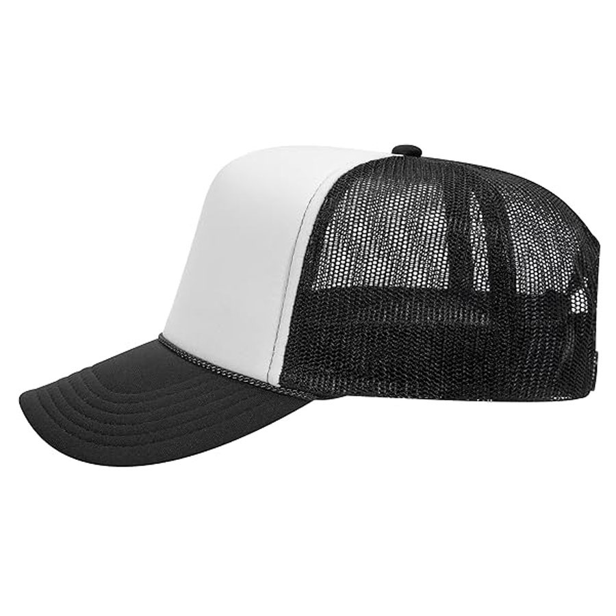High Crown Polyester Foam Mesh Back Trucker Hat:-