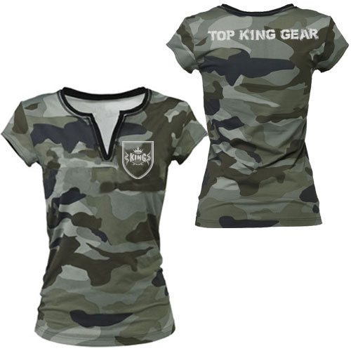 Custom Full Sublimation Camo V-Tee Shirts Women's