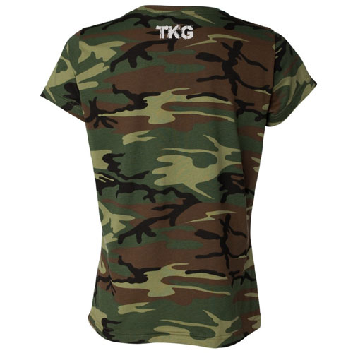 100% Cotton Ladies Camouflage T Shirts/ Women Camo T Shirts